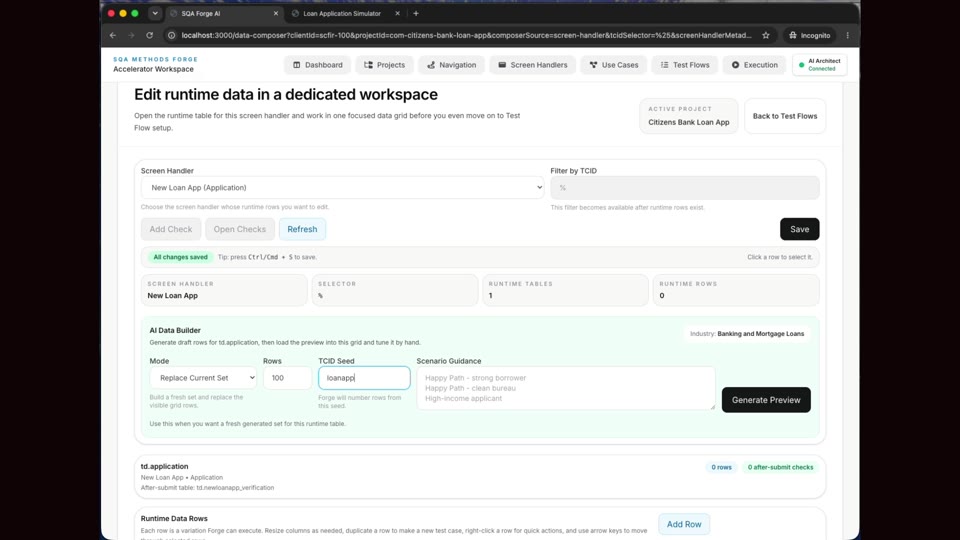 Forge Data Composer workspace